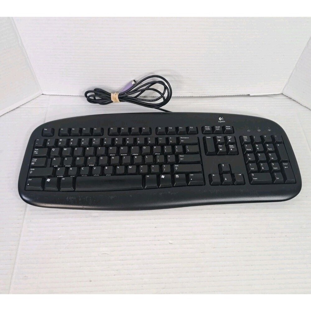 Logitech Wired Deluxe Keyboard Y-SU61 Black PS/2 Purple Connector PN 867462-0403